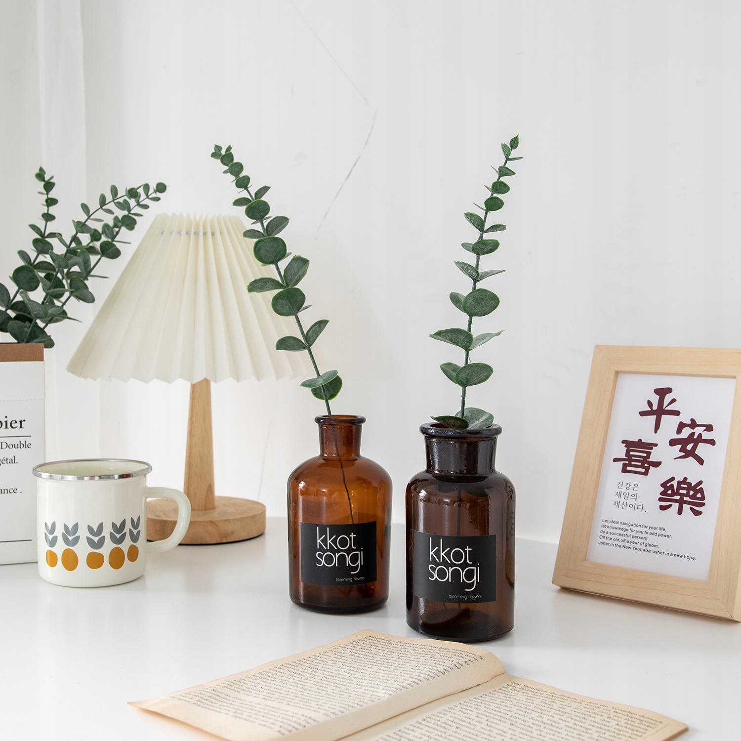 SZTUCZNA Roślina EUKALIPTUS 10 sztuk DEKORACJA do 38cm GAŁĄZKA KOMPLET - obrazek 6