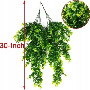 SZTUCZNA Roślina EUKALIPTUSOWA Wisząca do 85 cm DUŻA Ozdoba REALISTYCZNA XL - miniatura 5