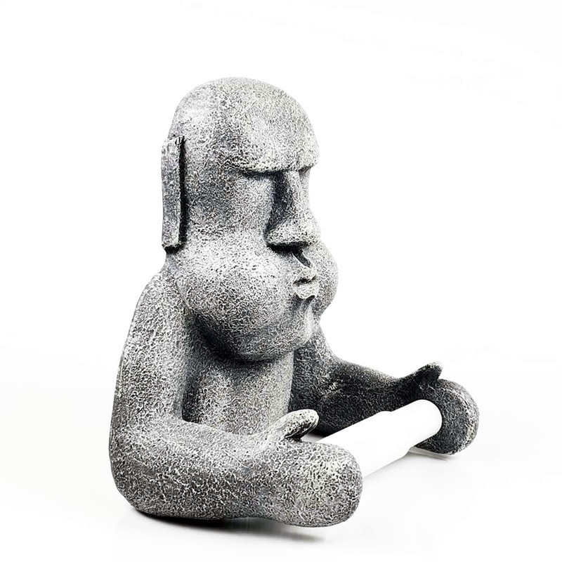 UCHWYT NA PAPIER TOALETOWY MOAI WYSPY WIELKANOCNE FIGURKA GŁOWA PREZENT - zdjęcie 3