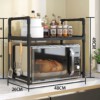 PÓŁKA KUCHENNA pod mikrofalówkę SZAFKA ORGANIZER CZARNA 2poziomy 48cm REGAŁ - miniatura 10