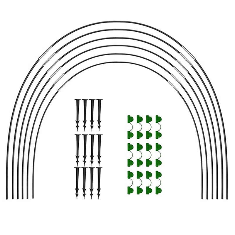 STELAŻ Szklarnia Tunel Szkielet OGRODOWY do UPRAW +KLIPSY I ŚLEDZIE - zdjęcie 9