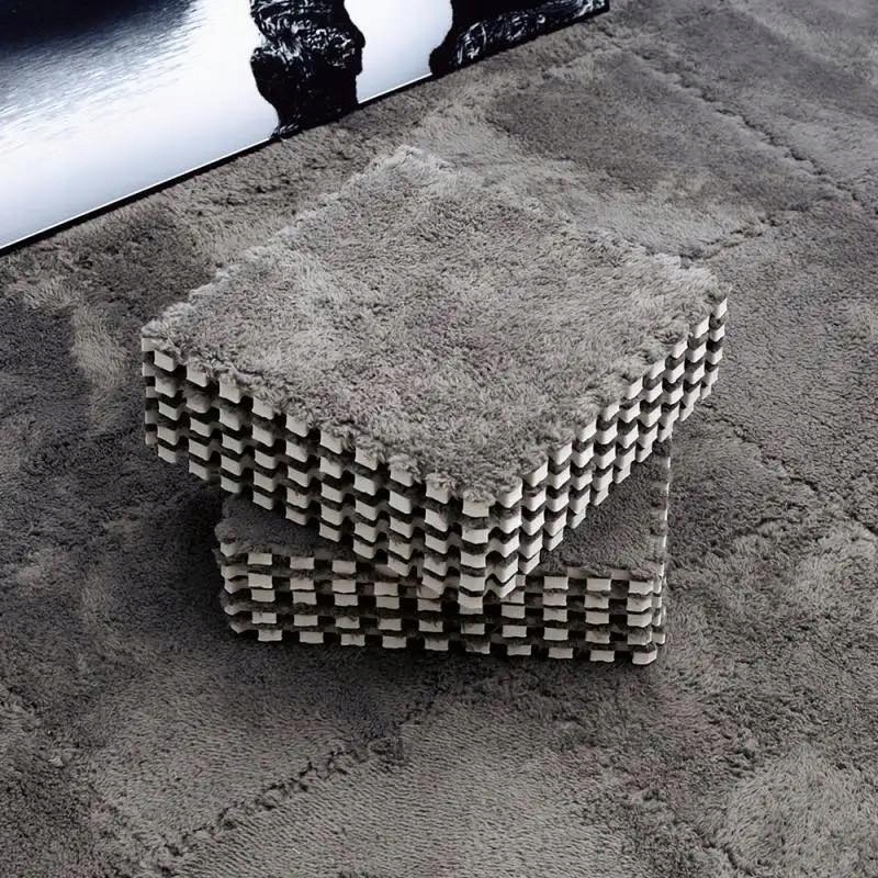 Puzzle na podłogę PLUSZOWA Piankowe DYWAN MATA Aksamitna DZIECI 30cm SZARA - obrazek 10