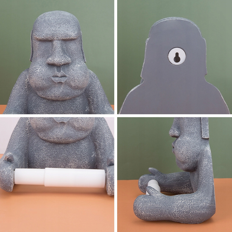 UCHWYT NA PAPIER TOALETOWY MOAI WYSPY WIELKANOCNE FIGURKA GŁOWA PREZENT - zdjęcie 5