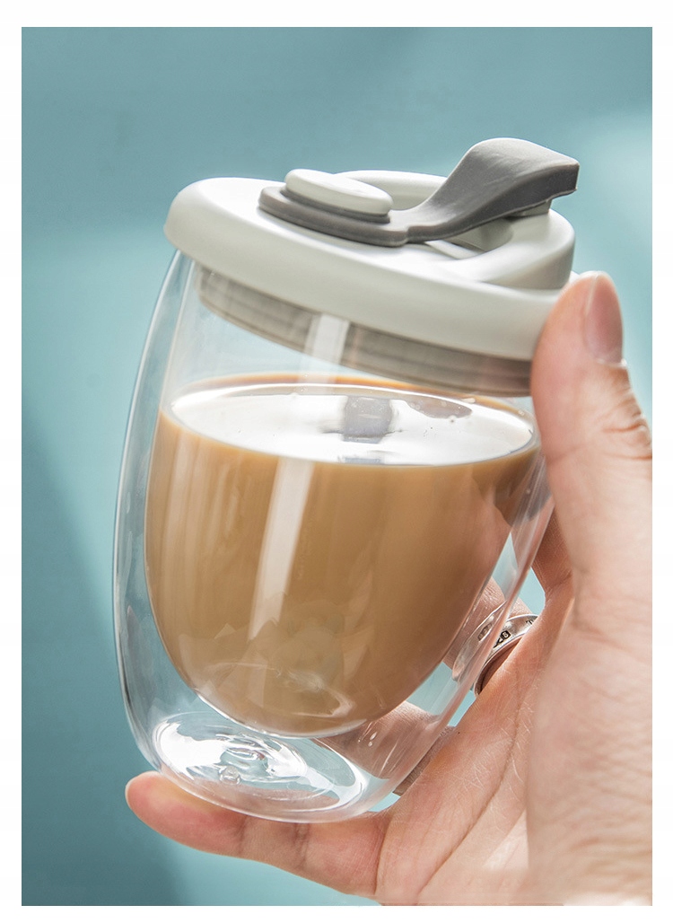 SZKLANKA TERMICZNA Z POKRYWKĄ Z PODWÓJNYM DNEM NA KAWĘ HERBATĘ - obrazek 9