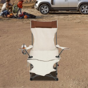 LEŻAK OGRODOWY TURYSTYCZNY PLAŻOWY SKŁADANY POKROWIEC CZARNY FOTEL PODNÓŻEK - miniatura 9