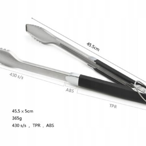 SZCZYPCE DO GRILLA Stal 430 NIERDZEWNA XXL 45cm - miniatura 9
