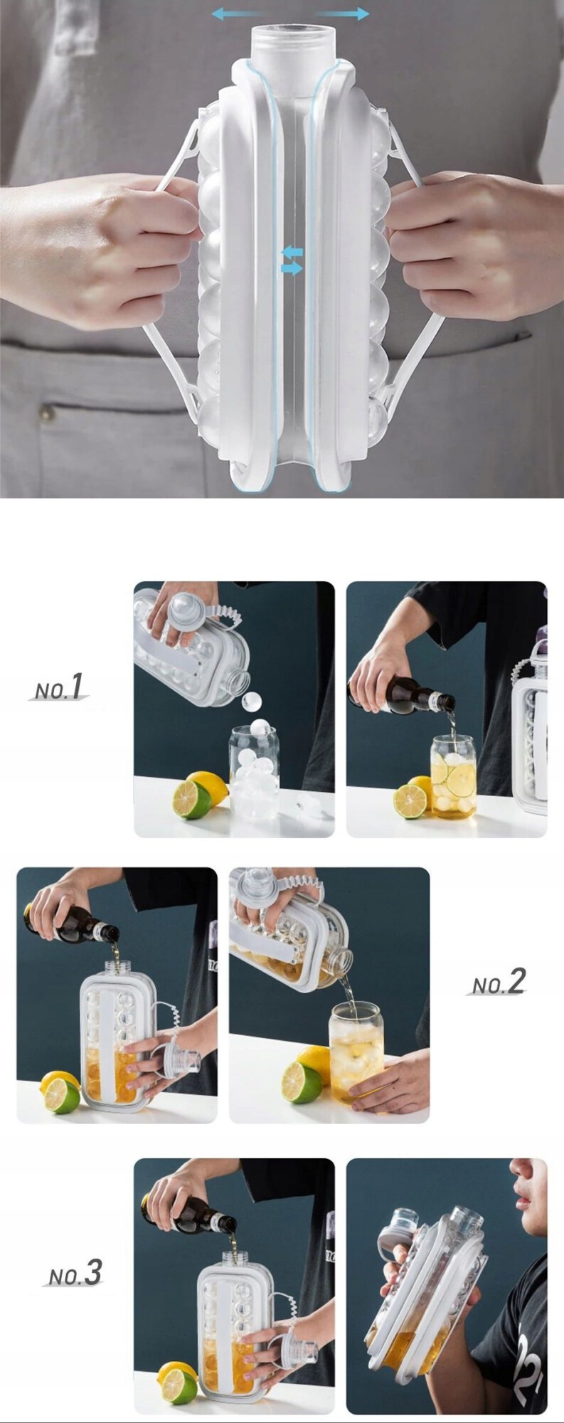 Forma do LODU Butelka PRZENOŚNA PLAŻA CAMPING PIKNIK TRITAN 2w1 MOBILNA 17x - obrazek 8