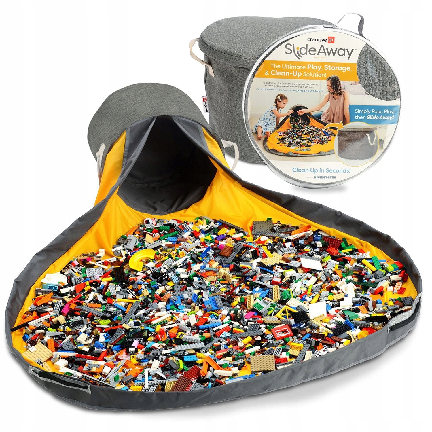 KOSZ Organizer na KLOCKI ZABAWKI WOREK Mata SZYBKIE ZBIERANIE KLOCKÓW Duży