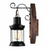 LAMPA ŚCIENNA DREWNIANA KINKIET ŻELIWNY LOFT GOSPODA VINTAGE OZDOBNA E27 - miniatura 4