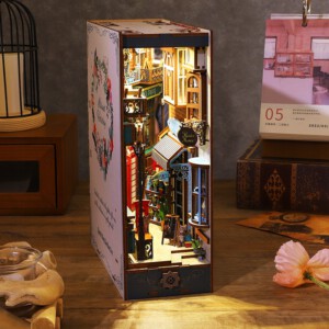 DIY Drewniane PUZZLE 4D OŚWIETLENIE LONDYŃSKA ULICZKA PODPÓRKA DO KSIĄŻEK - miniatura 8