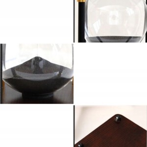 KLEPSYDRA RETRO SZKLANO-DREWNIANA OZDOBA 60 MINUT XXL 25x10cm CZARNA - miniatura 9