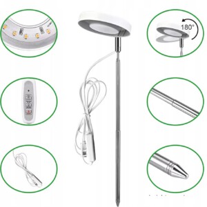 LAMPA LED DO DOŚWIETLANIA ROŚLIN OZDOBNYCH TELESKOPOWA Z TIMEREM USB 5V - miniatura 4