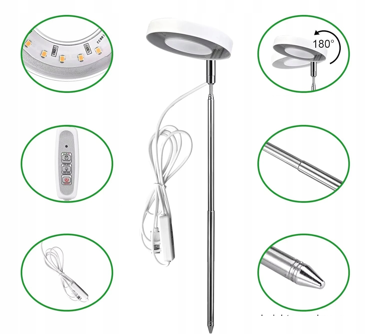 LAMPA LED DO DOŚWIETLANIA ROŚLIN OZDOBNYCH TELESKOPOWA Z TIMEREM USB 5V - obrazek 4