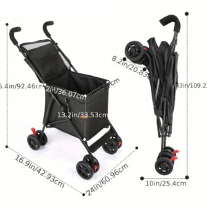 Wózek ZAKUPOWY na Zakupy PSA PCHANY DO PRZODU STABILNY SENIORA 4kołowy DUŻY - miniatura 8