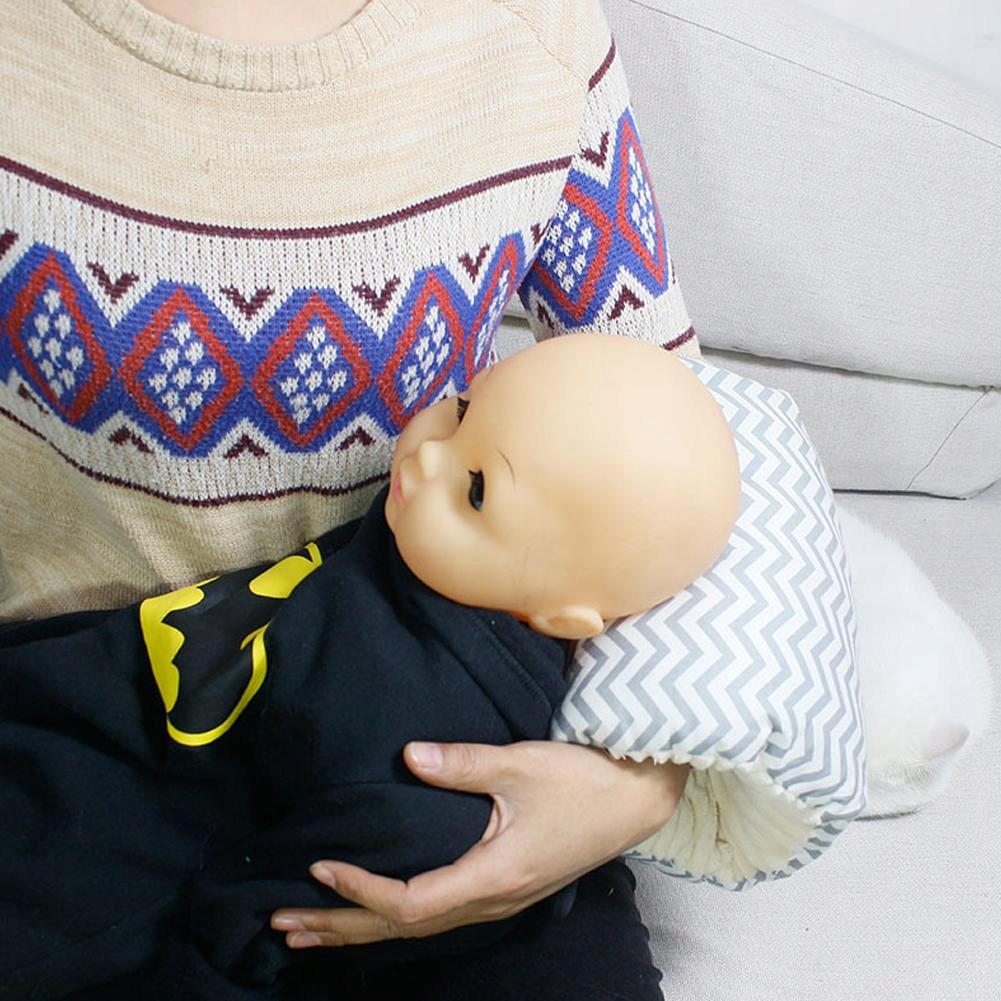 PODUSZKA DO KARMIENIA POD RAMIĘ GŁOWĘ NIEMOWLAKA DZIECKA MIĘKKA NIEBIESKA - obrazek 7