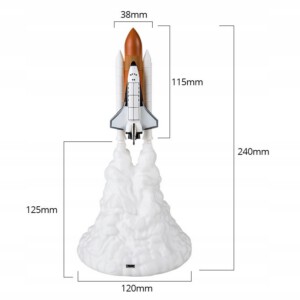 LAMPKA NOCNA RAKIETA PROM KOSMICZNY DLA DZIECI DO SYPIALNI STOJĄCA USB - miniatura 5