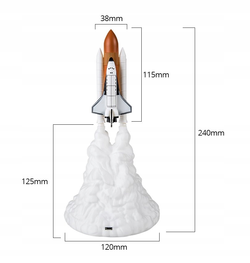LAMPKA NOCNA RAKIETA PROM KOSMICZNY DLA DZIECI DO SYPIALNI STOJĄCA USB - zdjęcie 5