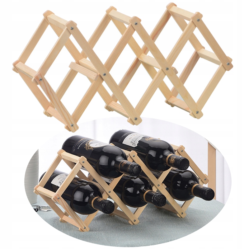 Stojak na WINO Trunki DREWNIANY Sosnowy 5miejscowy