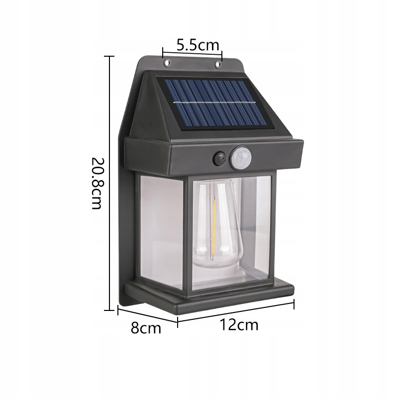 SOLARNA LAMPA OGRODOWA ŚCIENNA LAPKA NA TARAS ELEWACYJNA 1200mAh IP65 21cm - zdjęcie 5