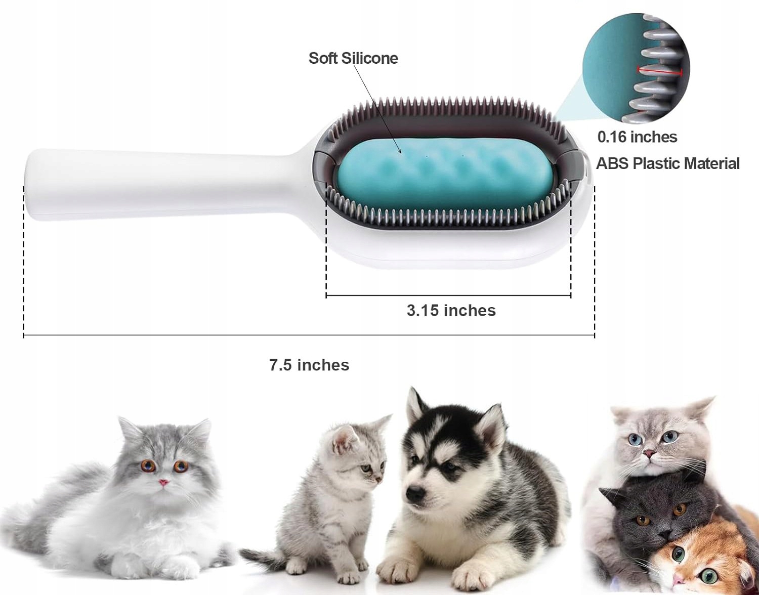 SZCZOTKA DLA ZWIERZĄT na SIERŚĆ KŁACZKI Dozownik WODĘ MASAŻER PSÓW KOTÓW - obrazek 6