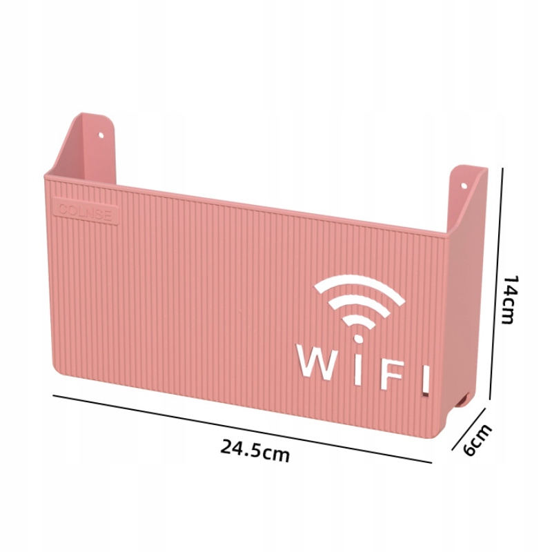 UCHWYT ŚCIENNY PÓŁKA na ROUTER WIFI SWITCH Różowa - obrazek 2