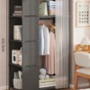 SZAFA Modułowa SKŁADANA Wieszak GARDEROBA na UBRANIA Metalowa 163x45x71 cm - miniatura 3