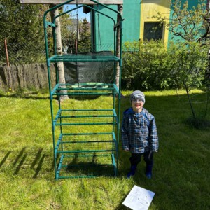 MINI SZKLARNIA OGRODOWA BALKONOWA PIONOWA NA BALKON 5 POZIOMÓW metalowa XXL - miniatura 9