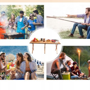 Stół OGRODOWY 60x90cm ŁADNY ODPORNY Kempingowy TORBA MOCNY STABILNY CZARNY - miniatura 9