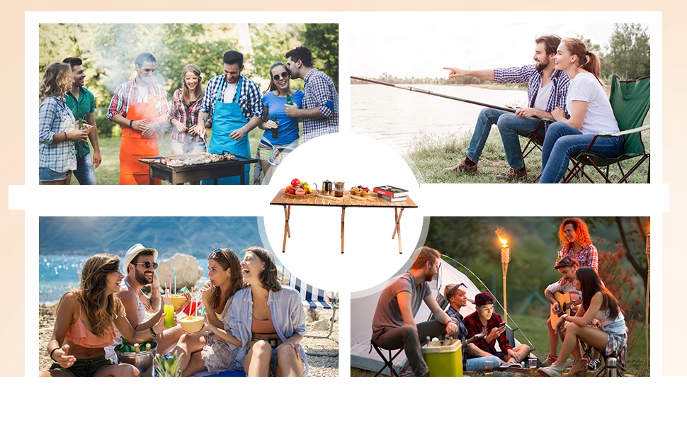 Stół OGRODOWY 60x90cm ŁADNY ODPORNY Kempingowy TORBA MOCNY STABILNY CZARNY - obrazek 9