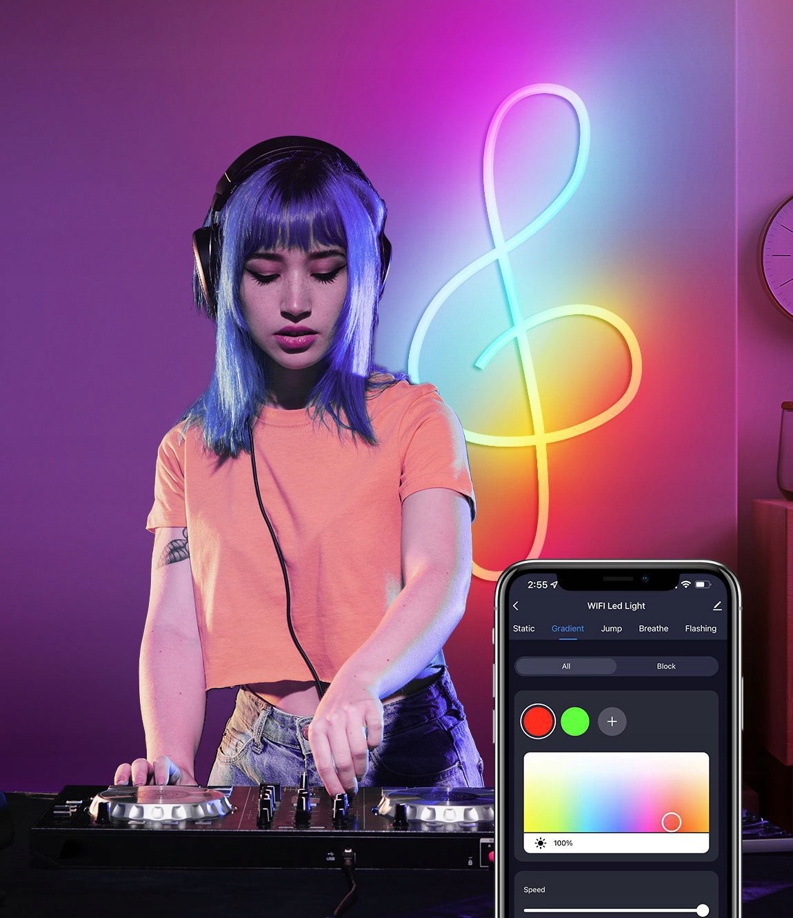 TAŚMA LED Bluetoot Tuya 16mln KOLORÓW HUE GRADIENT - obrazek 6