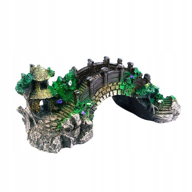 DEKORACJA DO AKWARIUM OZDOBA AKWARIOWA PIĘKNY MOST DO AKWARIUM XXL 28cm - obrazek 2