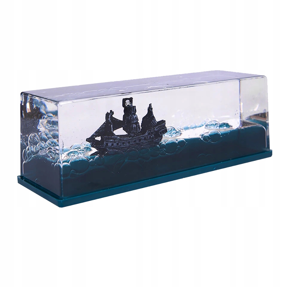 DEKORACYJNY AKRYLOWY STATEK PIRACKI ŁÓDŹ PERŁA DRYFUJĄCY OZDOBA PREZENT - zdjęcie 2