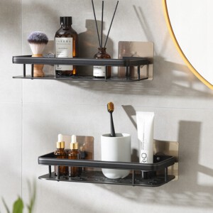 PÓŁKA Metalowa PRYSZNICOWA Czarna LOFT Podwójna 2x - miniatura 9