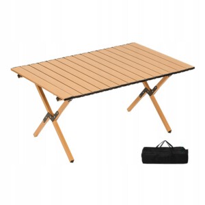 Stół OGRODOWY 60x90cm PIĘKNY ODPORNY Kempingowy TORBA MOCNY STABILNY J.BRĄZ