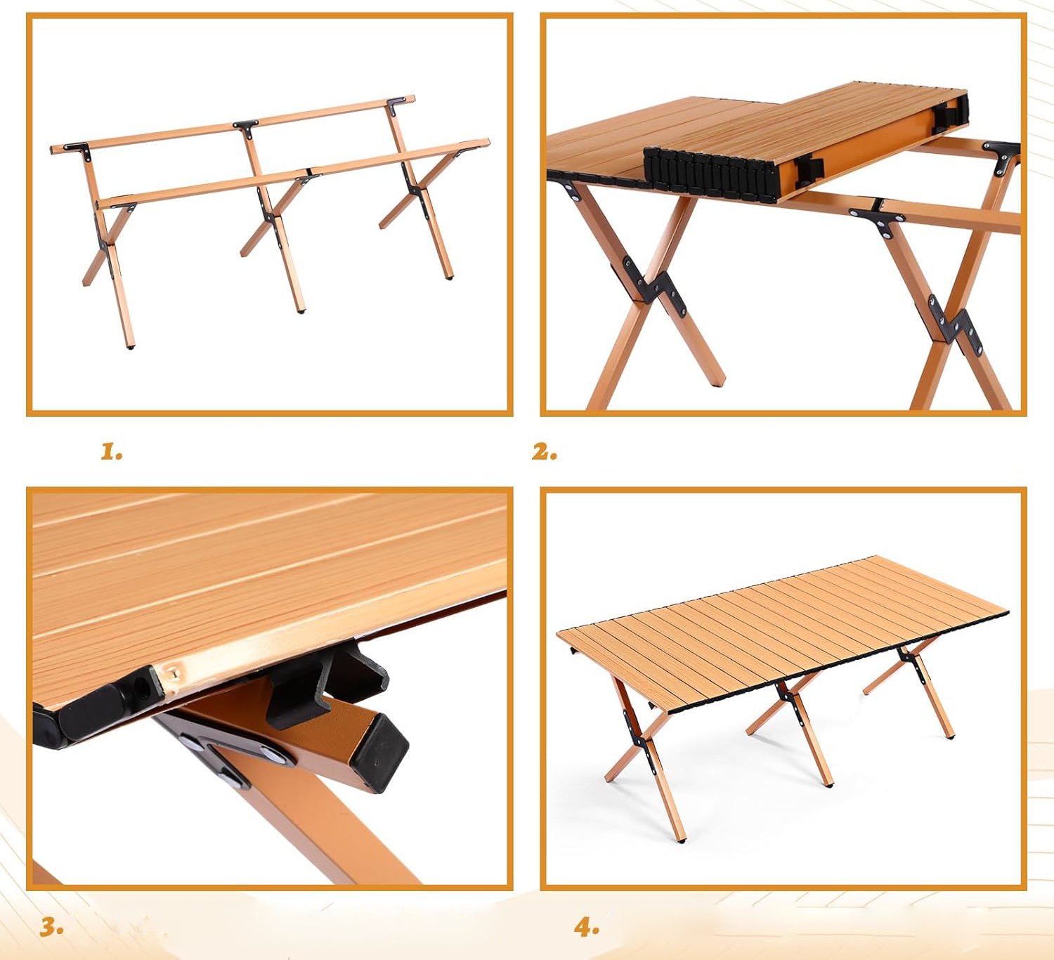 Stół OGRODOWY 60x90cm ŁADNY ODPORNY Kempingowy TORBA MOCNY STABILNY CZARNY - obrazek 6
