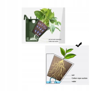 Doniczka ŚCIENNA Podwójna z NAWADNIANIEM 24cm WERTYKALNA Kaskada MODUŁOWE - miniatura 4