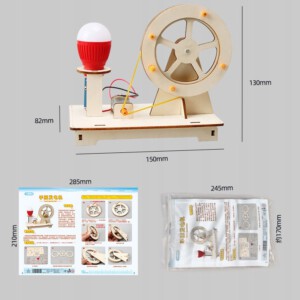 ZESTAW ZRÓB TO SAM DIY ZABAWKA DLA DZIECI NAUKOWA ELEKTROWNIA PRĄDNICA LED - miniatura 4