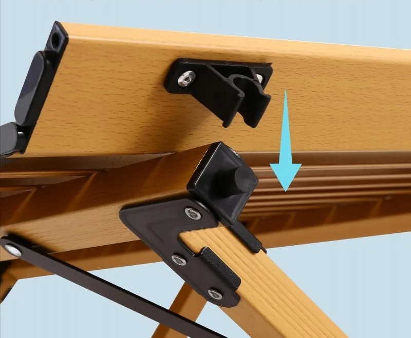 Stół OGRODOWY 60x90cm ŁADNY ODPORNY Kempingowy TORBA MOCNY STABILNY CZARNY - obrazek 5