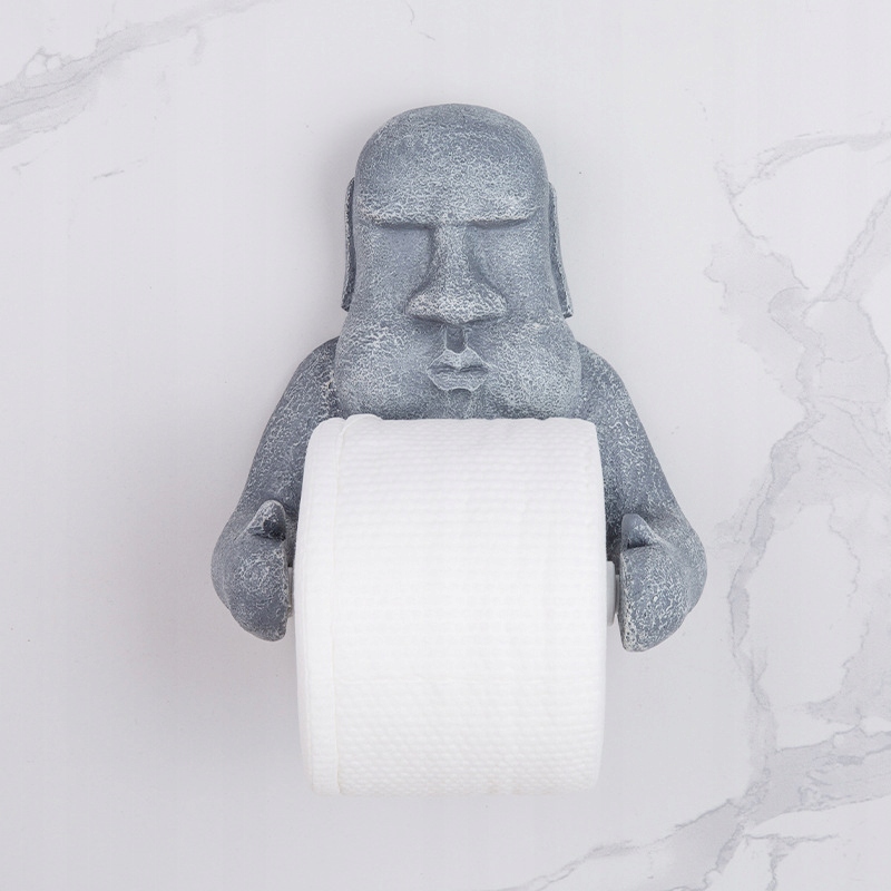 UCHWYT NA PAPIER TOALETOWY MOAI WYSPY WIELKANOCNE FIGURKA GŁOWA PREZENT - zdjęcie 7