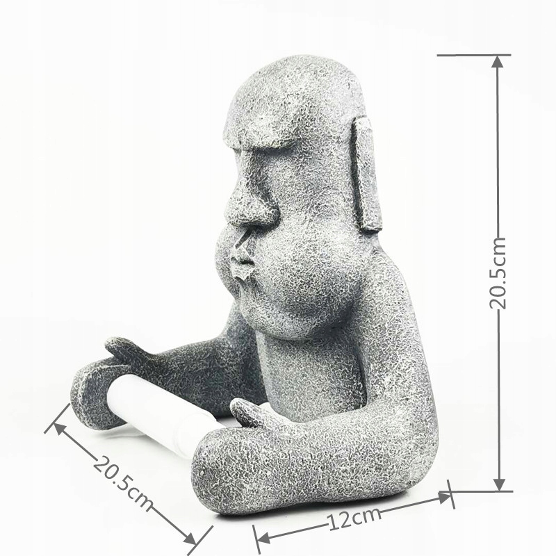 UCHWYT NA PAPIER TOALETOWY MOAI WYSPY WIELKANOCNE FIGURKA GŁOWA PREZENT - zdjęcie 4