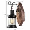 LAMPA ŚCIENNA DREWNIANA KINKIET ŻELIWNY LOFT GOSPODA VINTAGE OZDOBNA E27 - miniatura 2