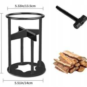 STOJAK DO CIĘCIA DREWNA RĘCZNA ŁUPARKA ŻELIWNA OPAŁ KOMINKA OGNISKO 27x14cm - miniatura 4