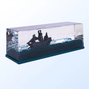 DEKORACYJNY AKRYLOWY STATEK PIRACKI ŁÓDŹ PERŁA DRYFUJĄCY OZDOBA PREZENT - miniatura 14