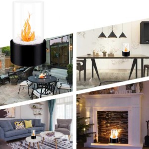 BIOKOMINEK NA TARAS STÓŁ BALKON EKOLOGICZNY BEZPIECZNY OKRĄGŁY SZKLANY XXL - miniatura 6