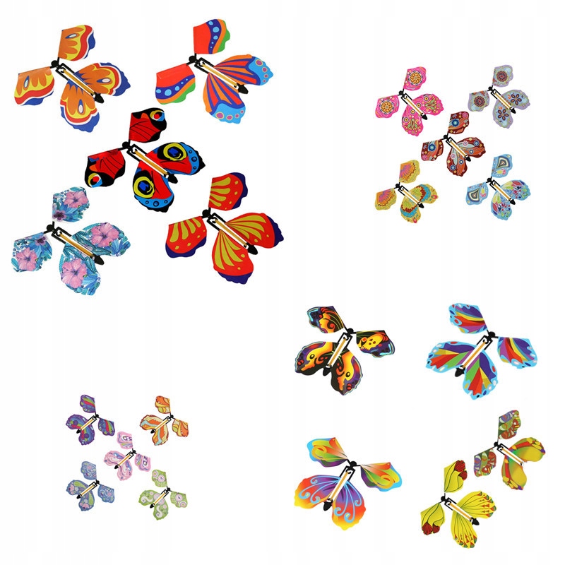 20 sztuk Nakręcane LATAJĄCE Motyle PREZENT dla DZIECKA SZTUCZKA MAGICZNA - obrazek 2