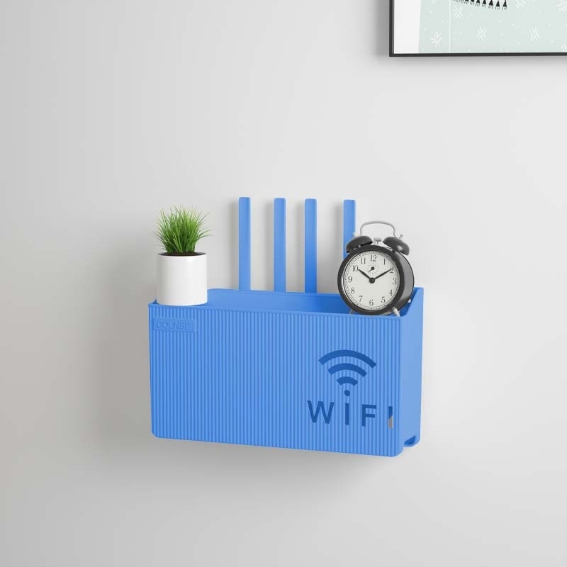 UCHWYT ŚCIENNY PÓŁKA na ROUTER WIFI SWITCH Blue - obrazek 3