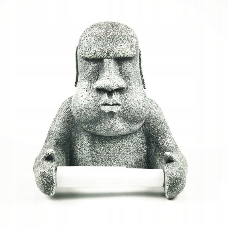 UCHWYT NA PAPIER TOALETOWY MOAI WYSPY WIELKANOCNE FIGURKA GŁOWA PREZENT - zdjęcie 1
