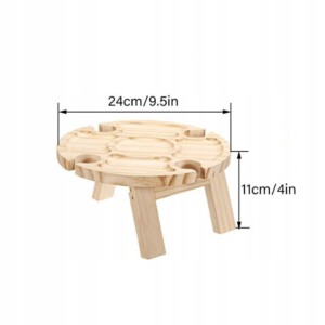 SKŁADANY STOLIK STÓŁ PIKNIKOWY DO PRZEKĄSEK SERÓW WINA PRZYSTAWEK DREWNIANY - miniatura 7