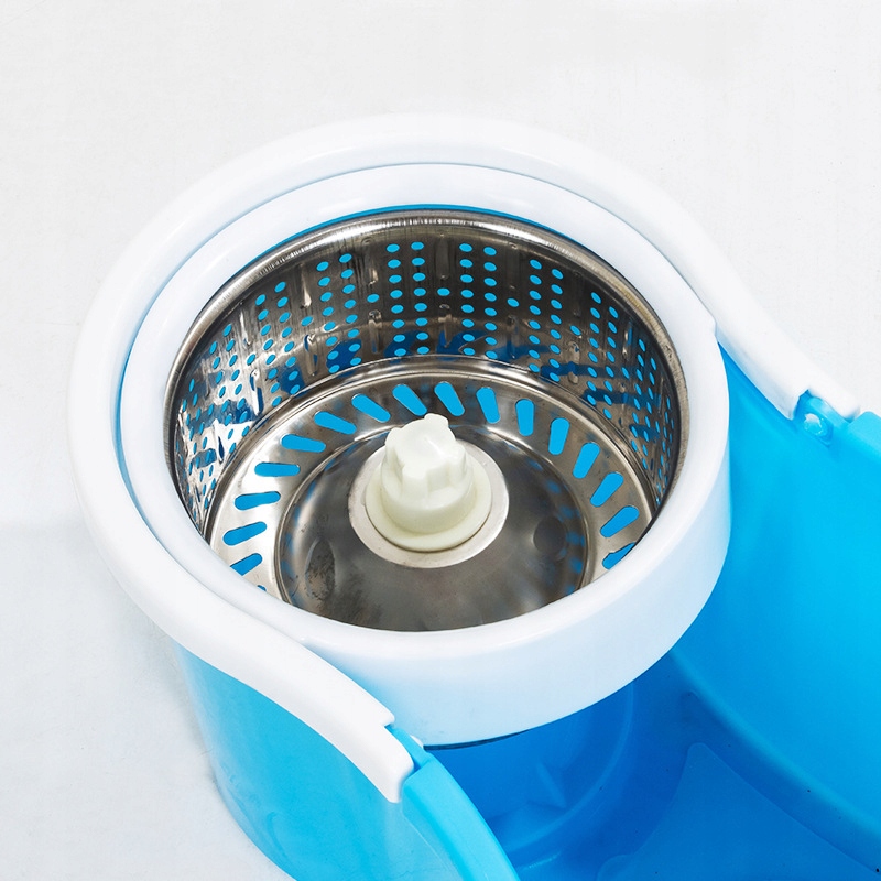 MOP OBROTOWY OKRĄGŁY DWA WKŁADY WIADRO WYCISKACZ NIEBIESKI - zdjęcie 6