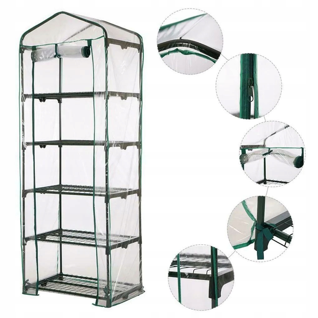 MINI SZKLARNIA OGRODOWA BALKONOWA PIONOWA NA BALKON 5 POZIOMÓW metalowa XXL - zdjęcie 5